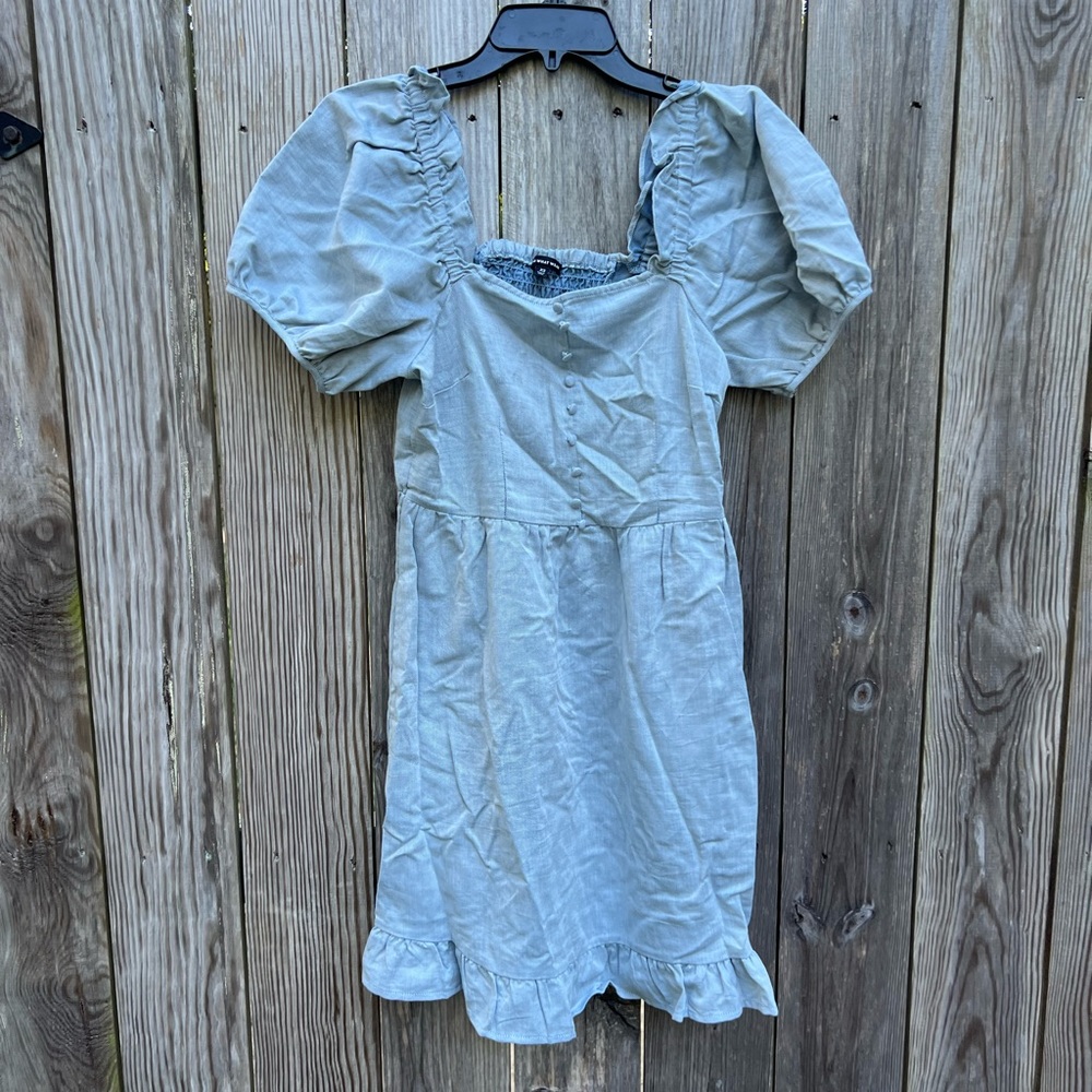 WHO WHAT WEAR Denim Dress with Balloon Sleeves size XS - Picture 2 of 10